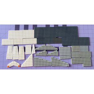 Lego Baseplates Lot Of 35 Mixed Sizes Shapes White Black Dark Gray Plates Bricks